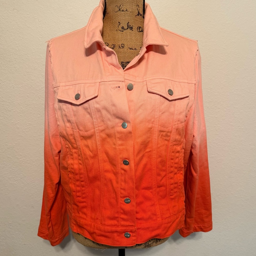 525 America Ombré effect orange denim style jacket large